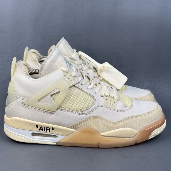 Jordan 4 SP x Off-White Mid Sail  sneaker shoes women’s size 10.5 ( men’s 8.5-9) - Picture 1 of 11